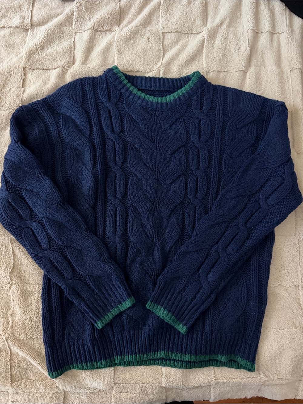 Color Block Chunky Cable Knit Pullover Sweaters - Picture 3 of 7
